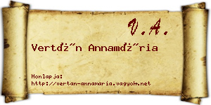 Vertán Annamária névjegykártya